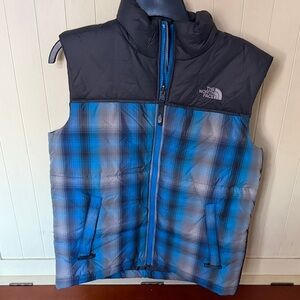 The North Face Gray and Blue Puffer Jacket